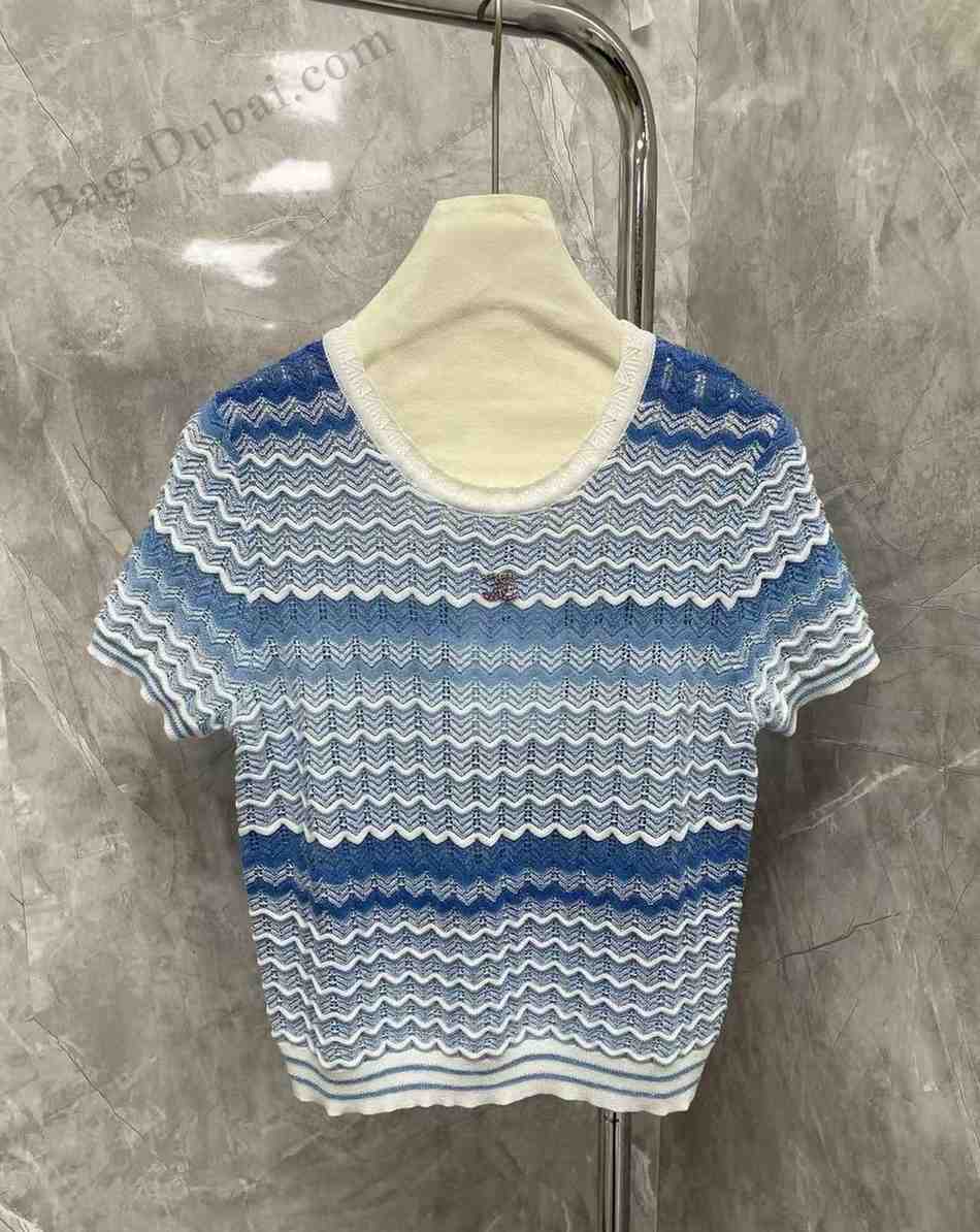 Chanel T-Shirt Colorful Knitwear Marshmallow