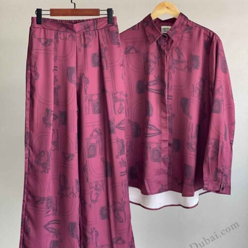 Hermes Shirt Silk Printed Red