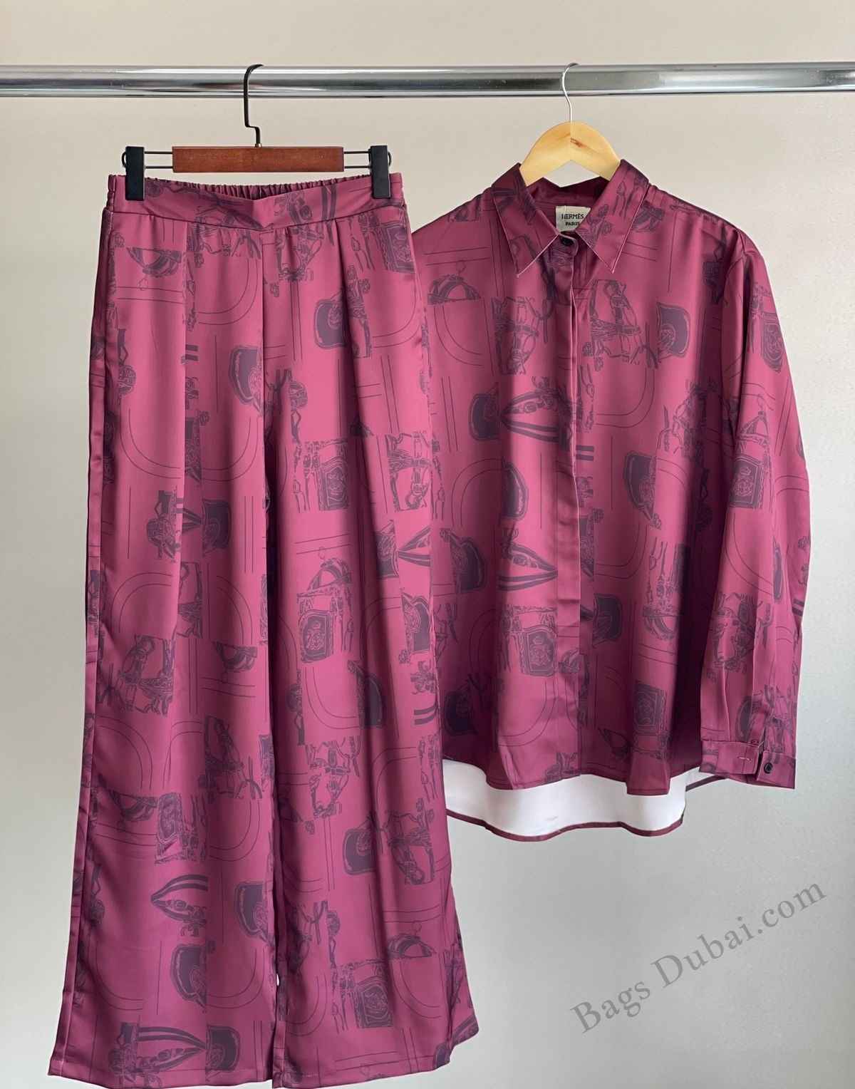 Hermes Shirt Silk Printed Red