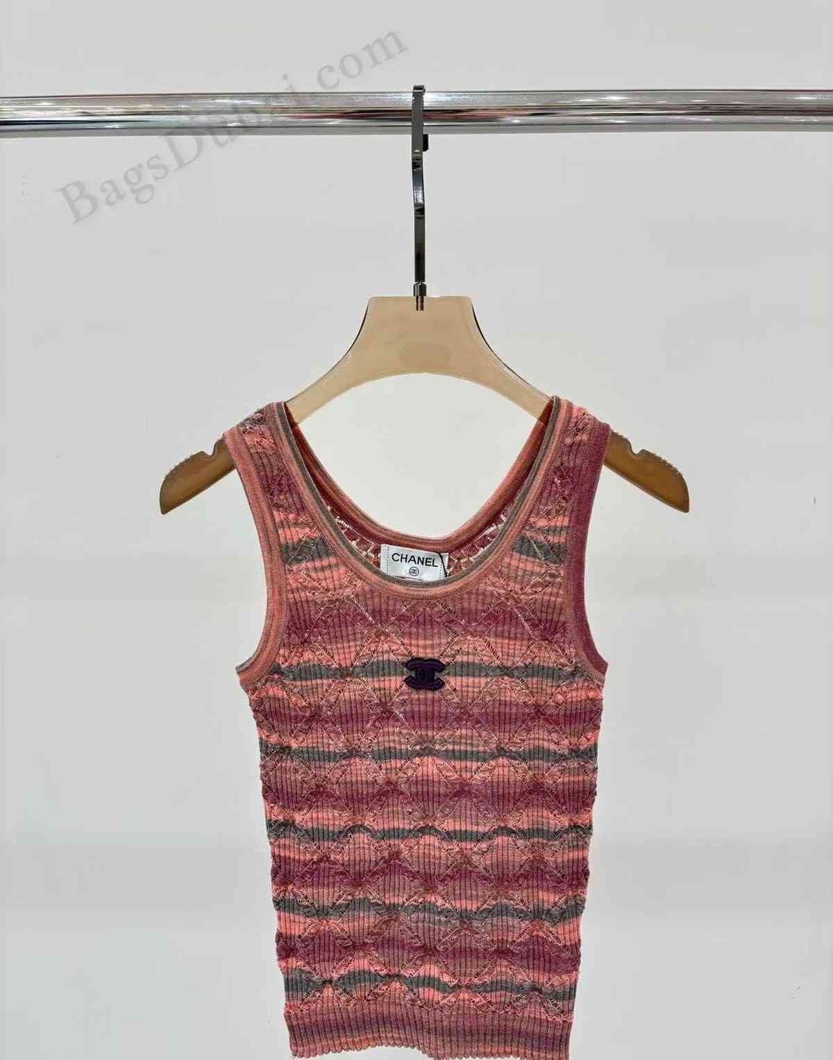 Chanel Tank Top Multicolor Pattern Knit
