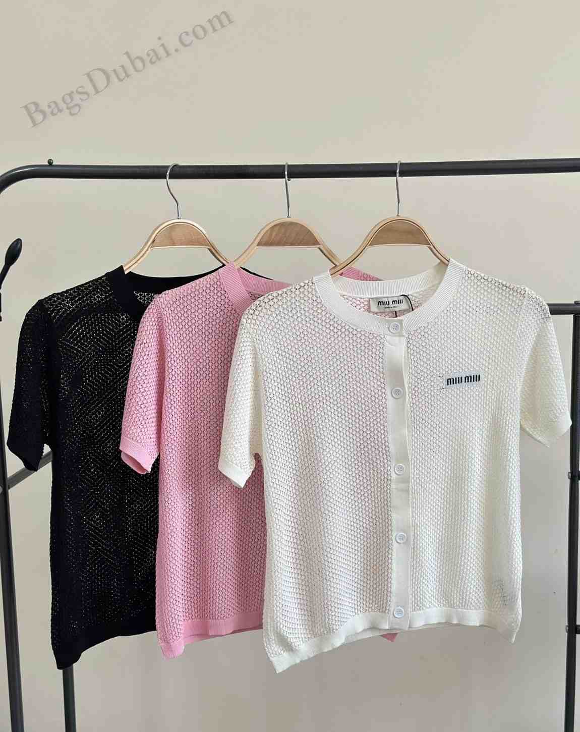 Miu Miu Short Sleeve Cashmere Cardigan