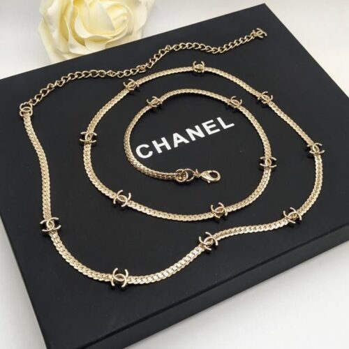 Chanel Necklace CC Long Chain Golden