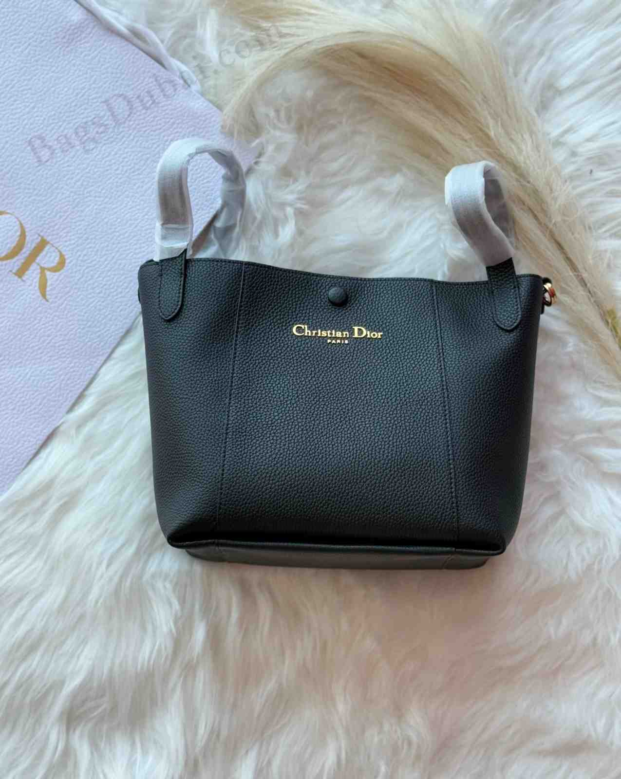 Dior Bucket Bag Signature Calfskin Black