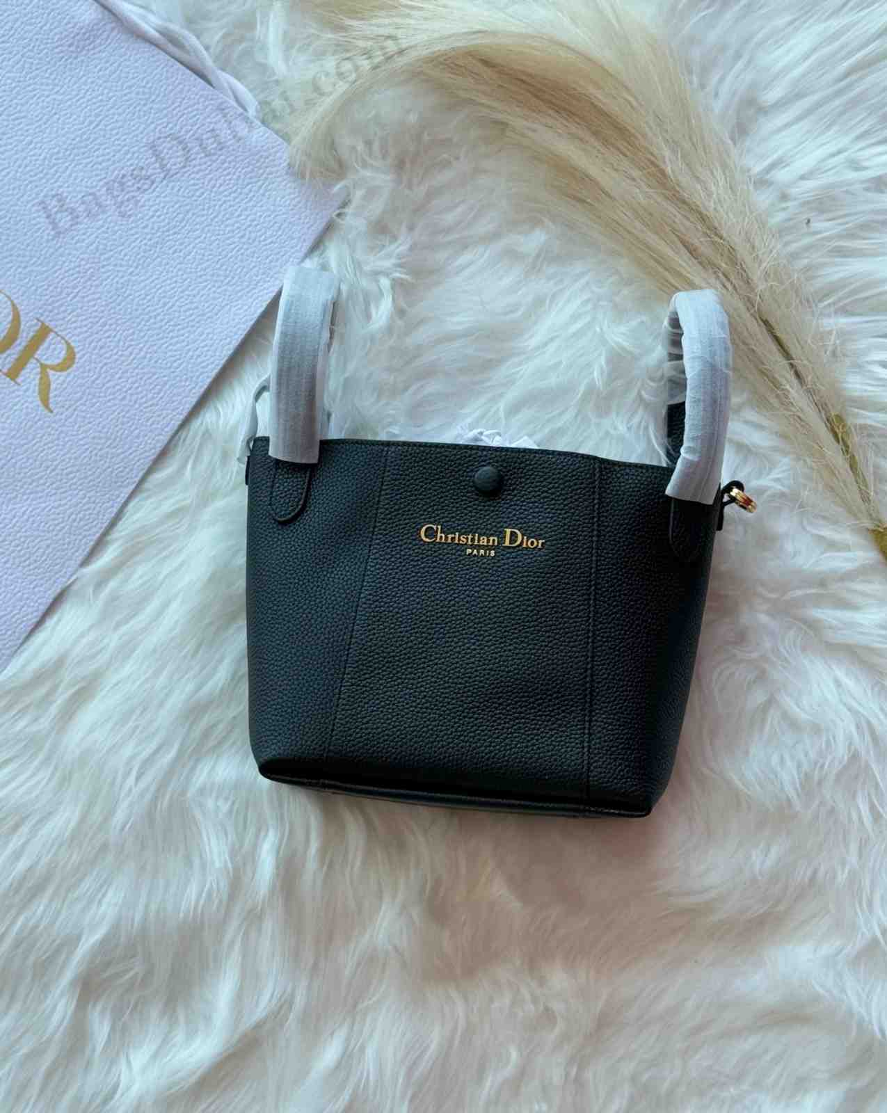 Dior Bucket Bag Signature Calfskin Black