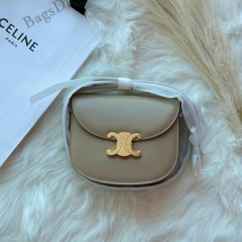 Celine Small Besace Bag Shiny Calfskin Beige