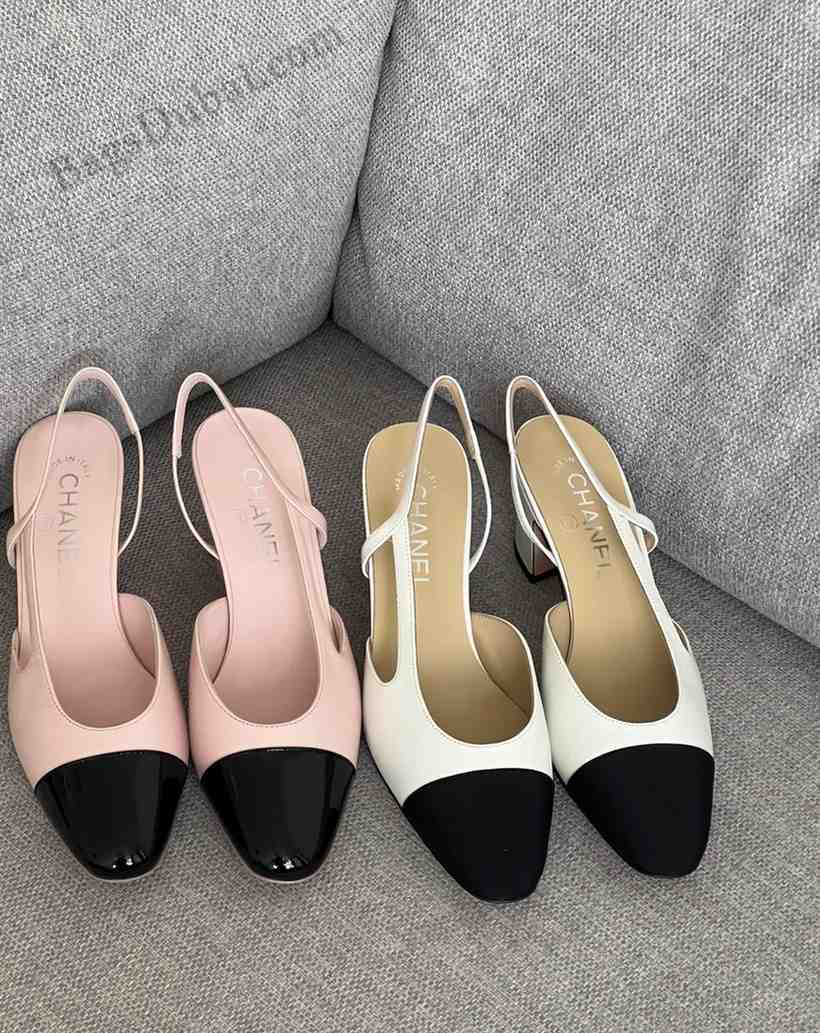 Chanel Cap Toe Slingback Pumps