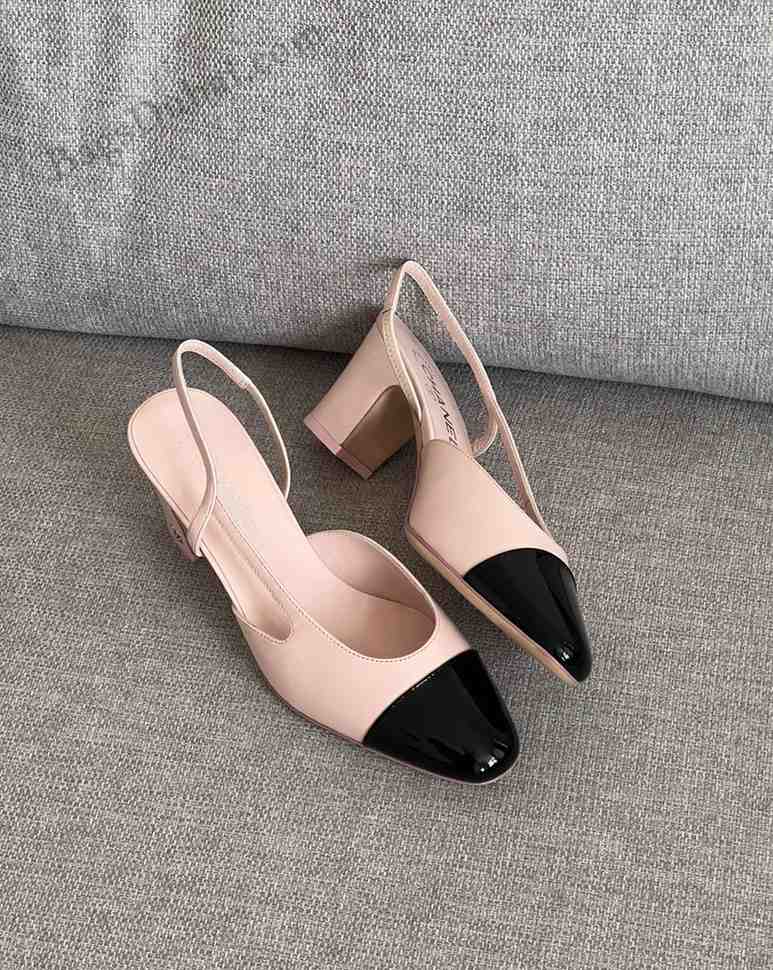 Chanel Cap Toe Slingback Pumps Pink