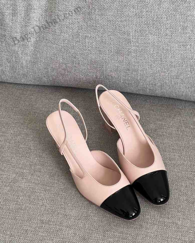 Chanel Cap Toe Slingback Pumps Pink