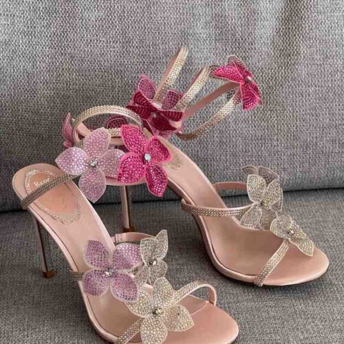 Rene Caovilla Heels Floriane 105mm Pink