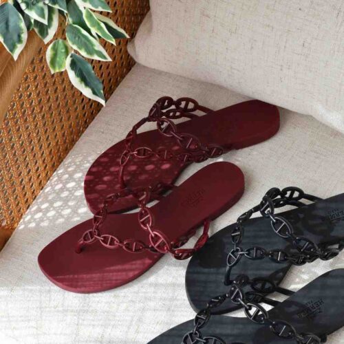Hermes Island Sandals Chaine D'Ancre Red