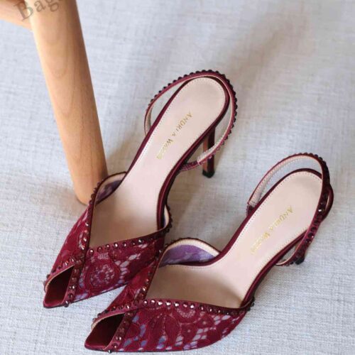 Andrea Wazen Katy Slingback Pumps Red