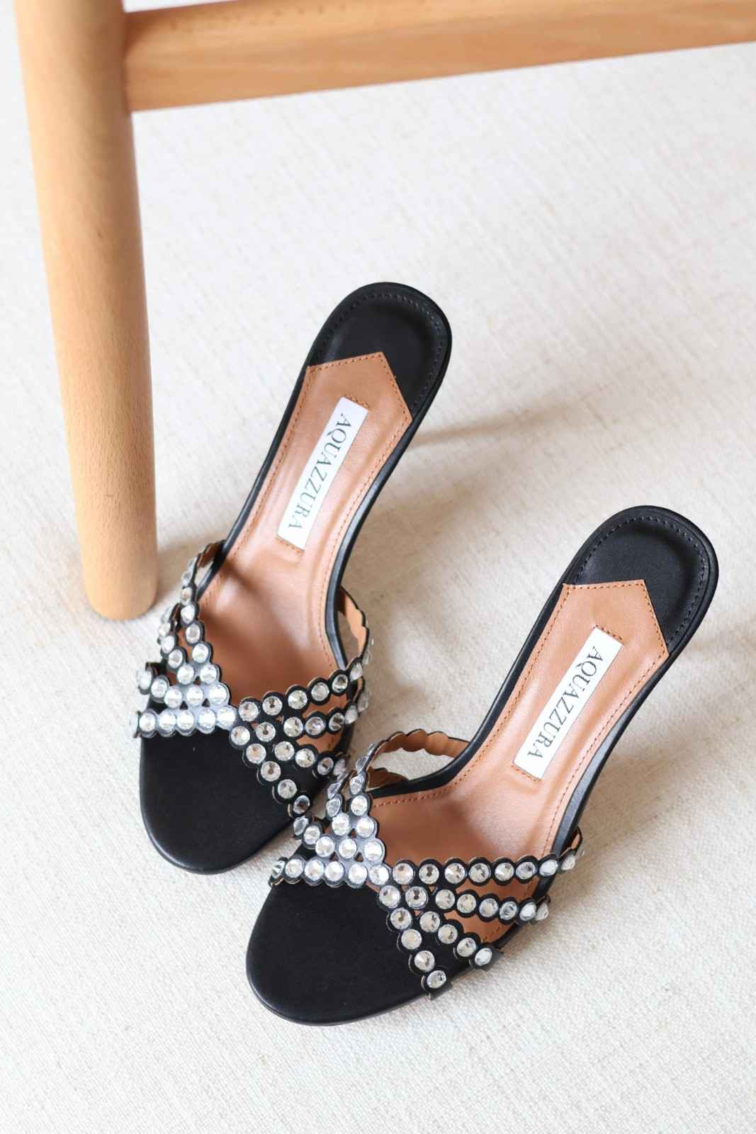 Aquazzura Heels Tequila 75 Sandals Black