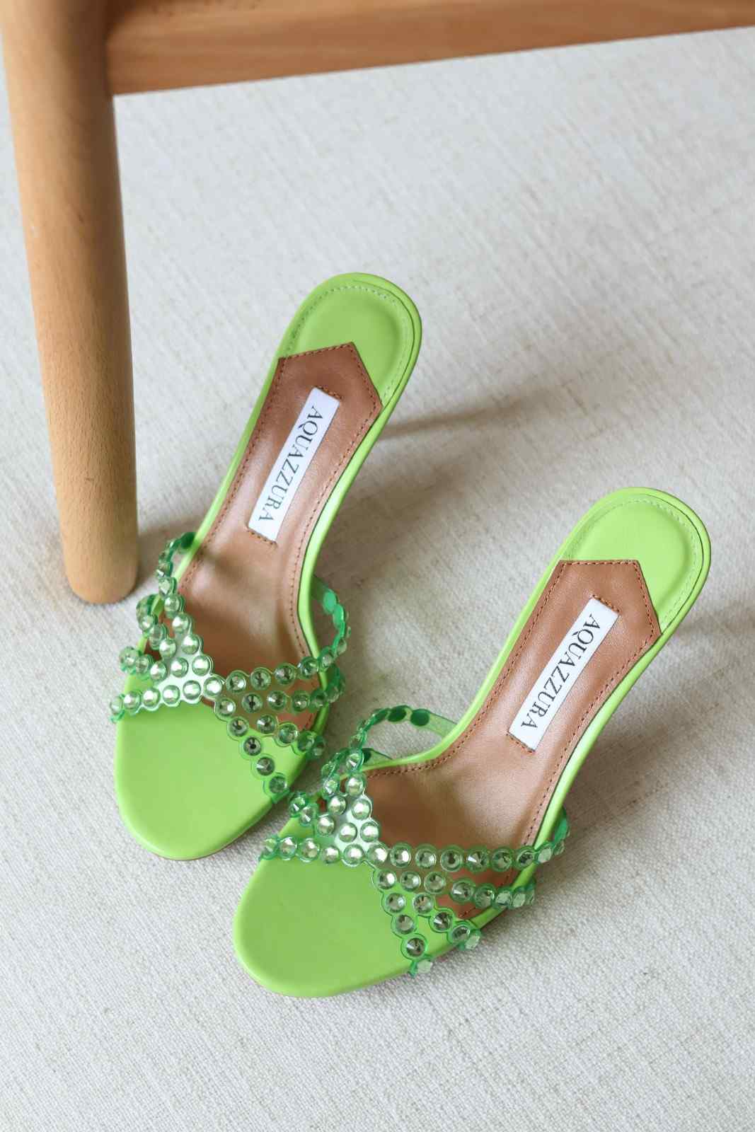 Aquazzura Heels Tequila 75 Sandals Green
