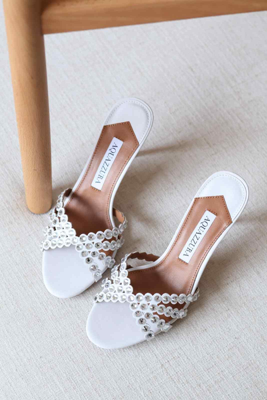Aquazzura Heels Tequila 75 Sandals White