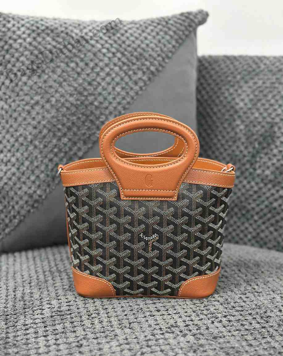 Goyard Mini Bag Beluga Goyardine Canvas And Chevroches Calfskin Black Brown