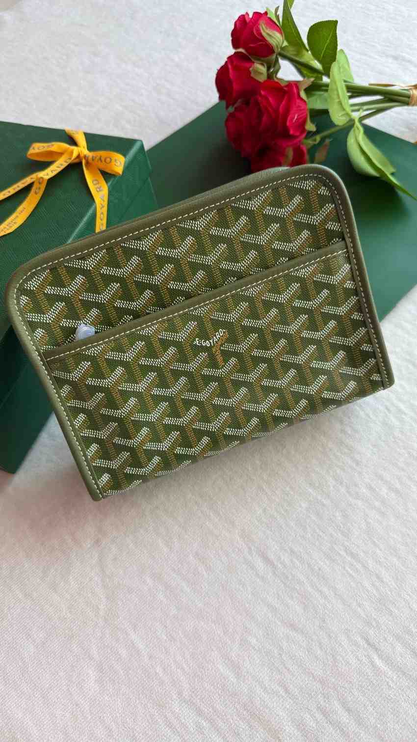Goyard Toiletry Bag Jouvence Pouch Green