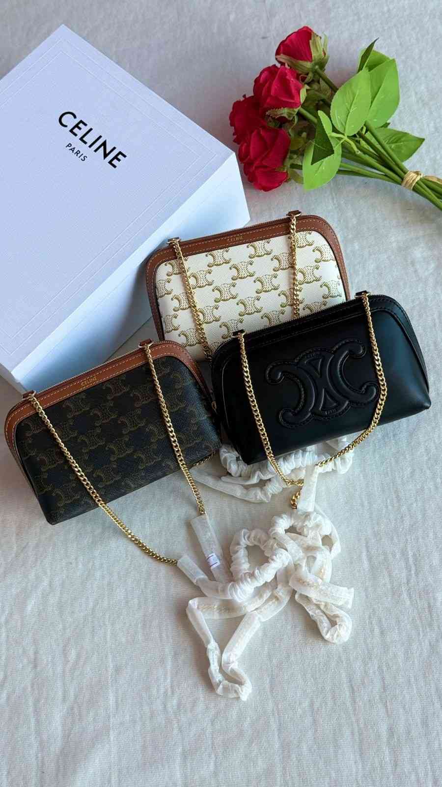 Celine Clutch on Chain Triomphe canvas