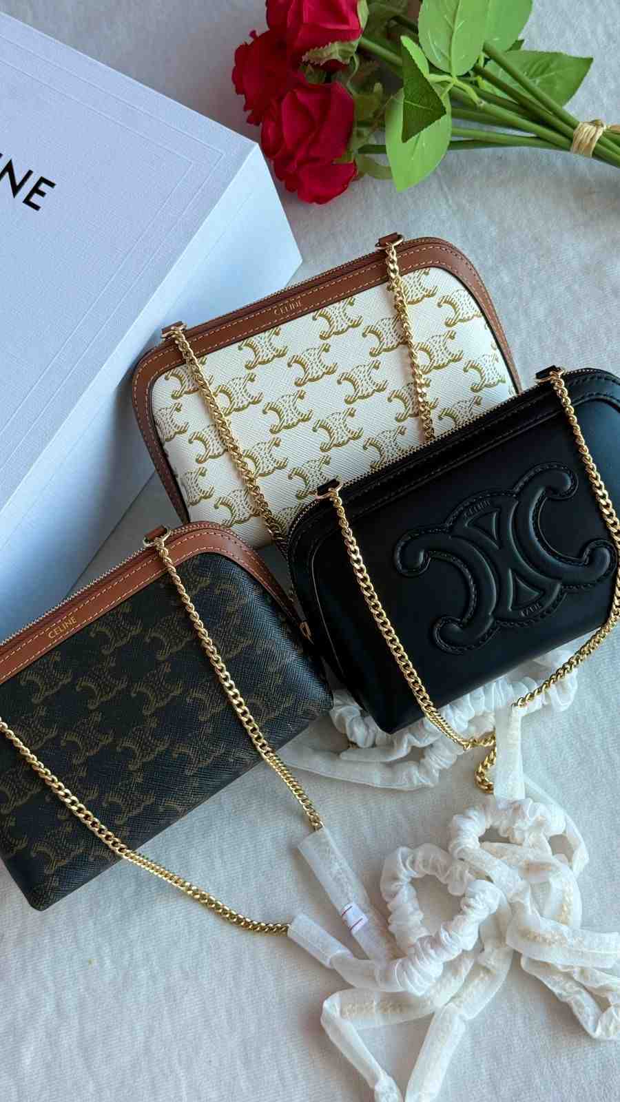 Celine Clutch on Chain Triomphe canvas