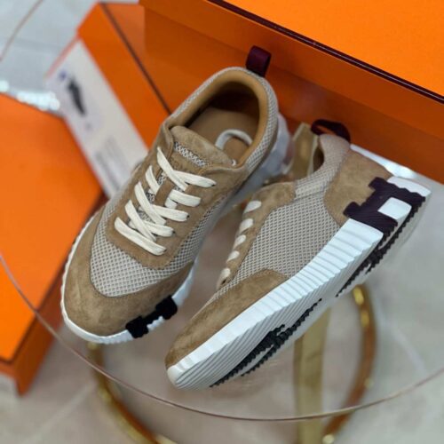 Hermes Sneakers Bouncing Suede Goatskin Beige