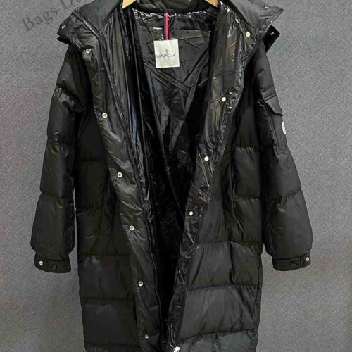 Moncler Long Down Jacket Hanoverian Hooded Black