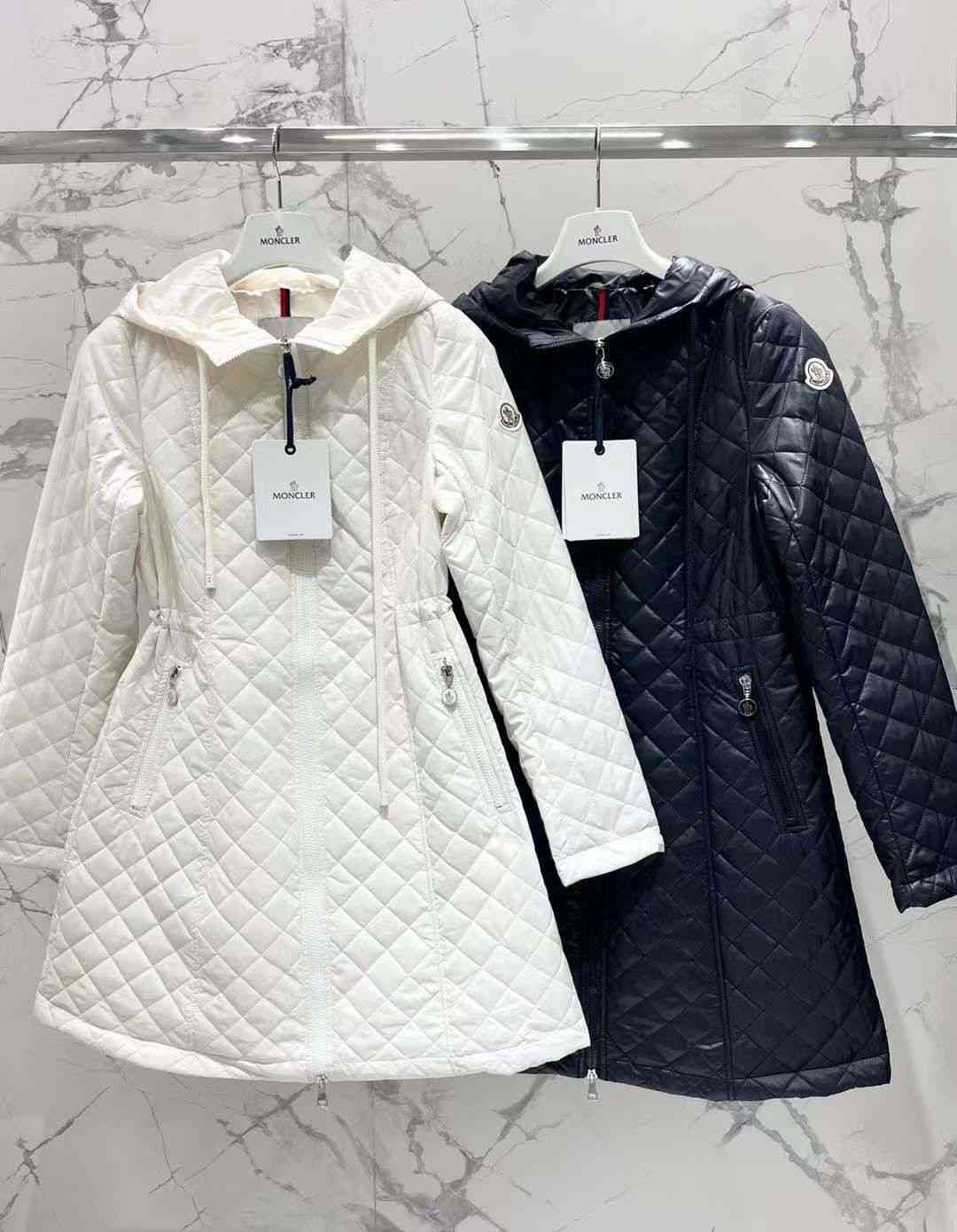 Moncler Jacket Women Bagnac Long Down White & Black
