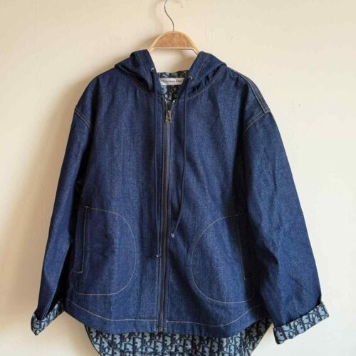 Dior Denim Jacket Hooded Oversized Blue