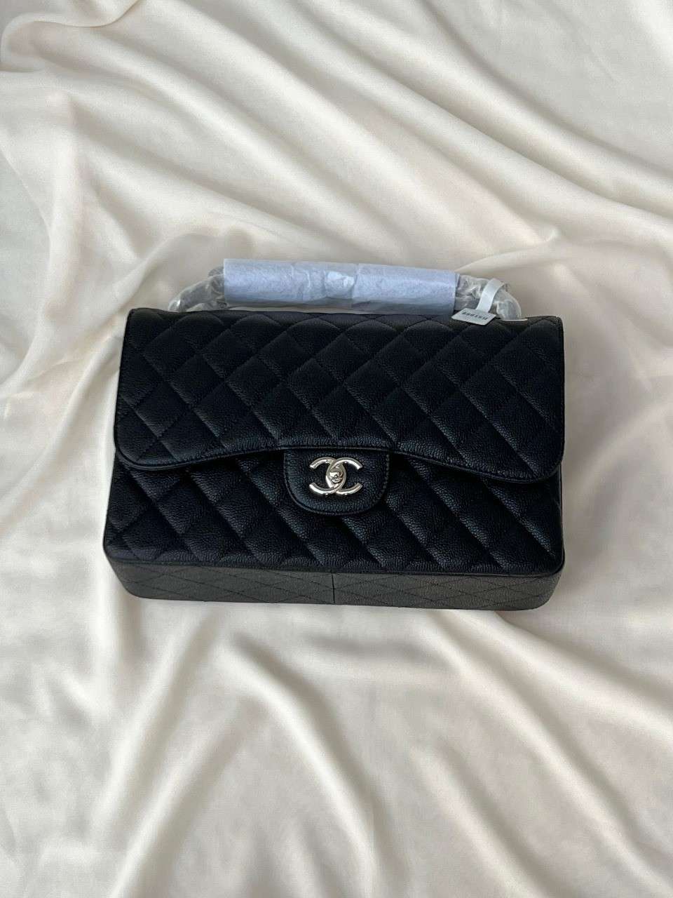 Chanel Double Flap Bag Jumbo Caviar Quilted Black