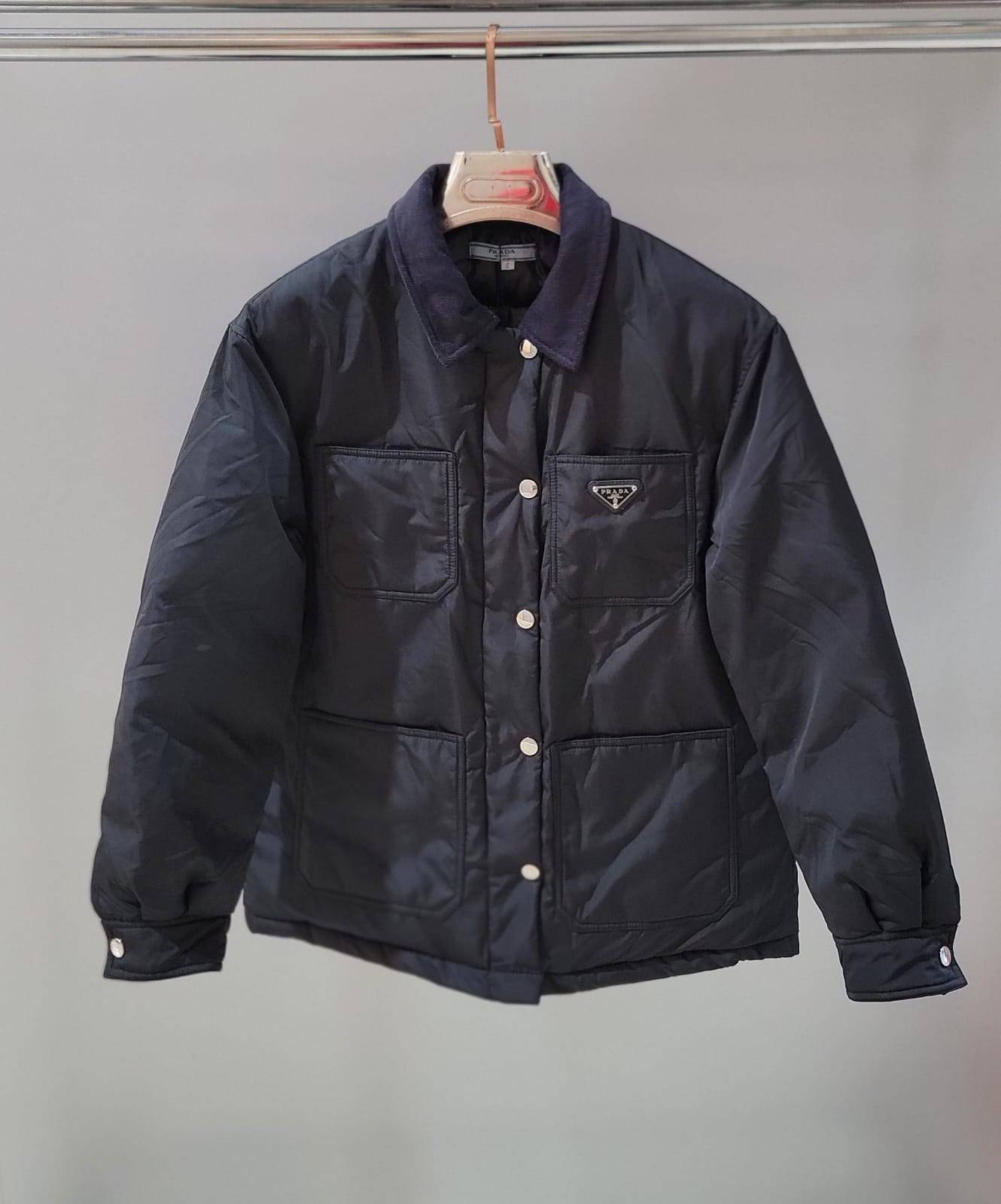 Prada Jacket Womens Logo Plaque Polyamide Black