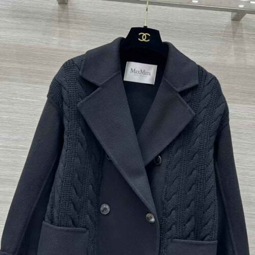 MAX MARA Coat Wool And Cotton Double-breasted Blue
