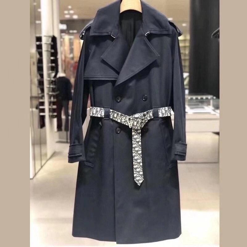 Dior Coat Trench Double Breasted Belted Navy Blue