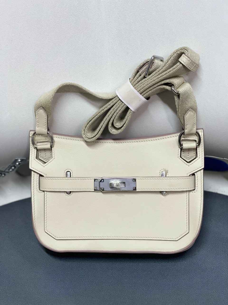 Hermes Jypsiere Mini Shoulder Bag White