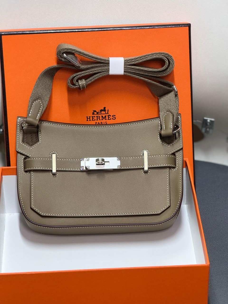 Hermes Jypsiere Mini Shoulder Bag Grey