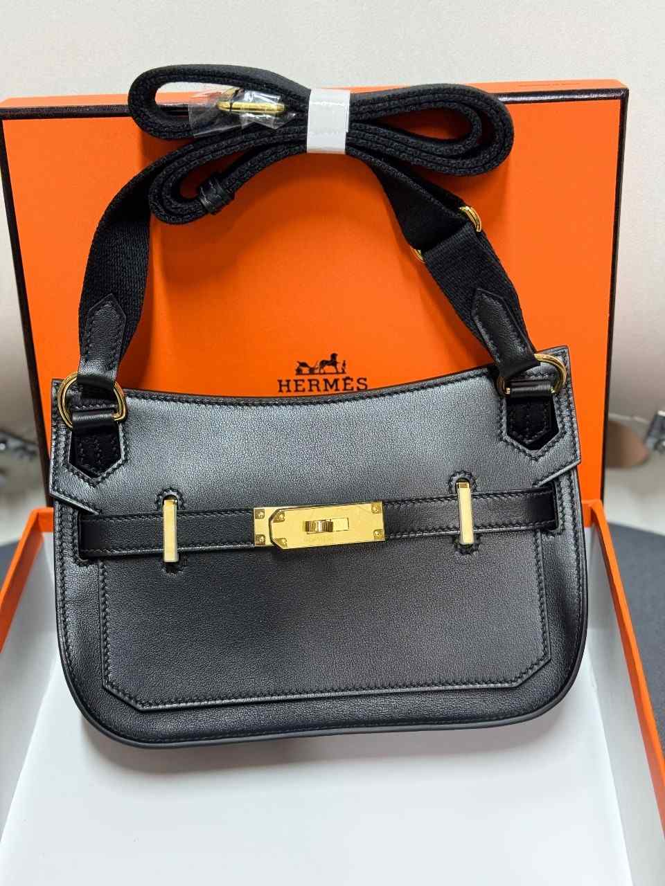 Hermes Jypsiere Mini Shoulder Bag Black