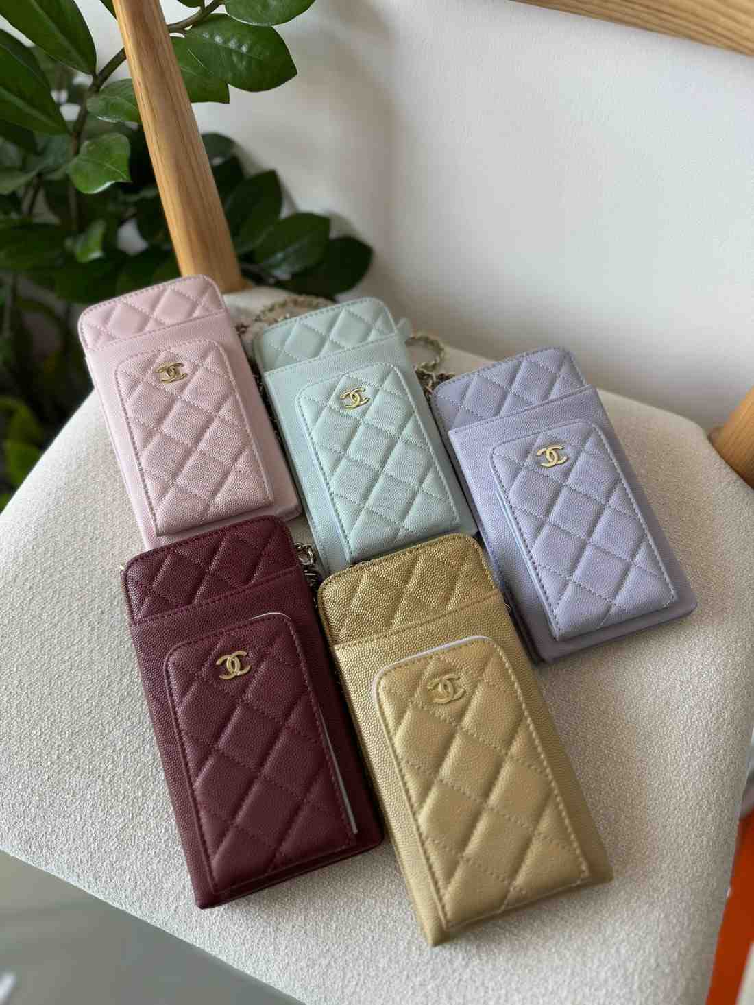 Chanel Quilted Gold Hardware Classic Phone Case Wallet In Dubai