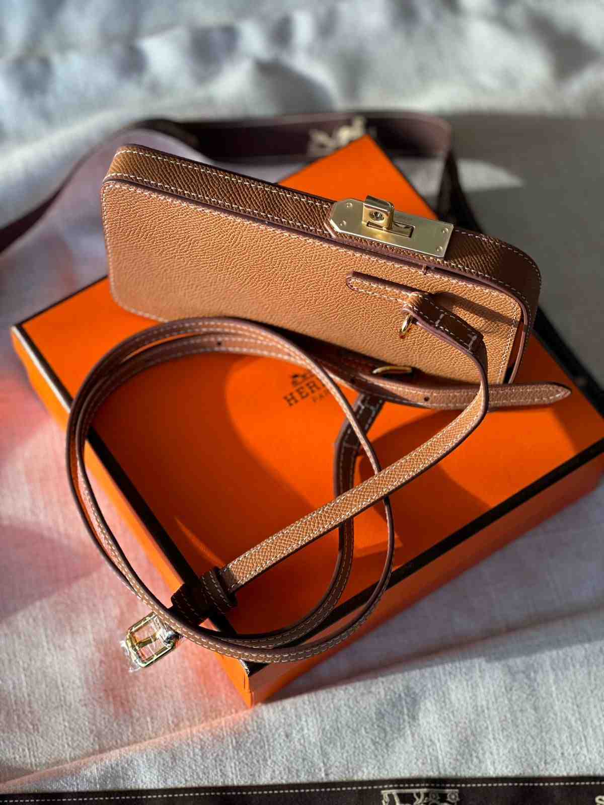 Hermes Wallet Hac A Box Phone Case Brown