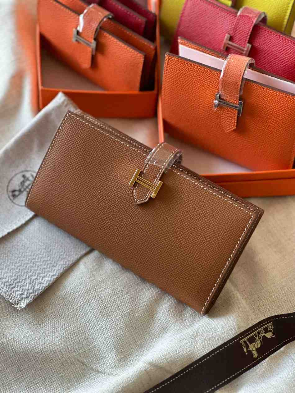 Hermes Bearn Wallet Epsom Leather Brown