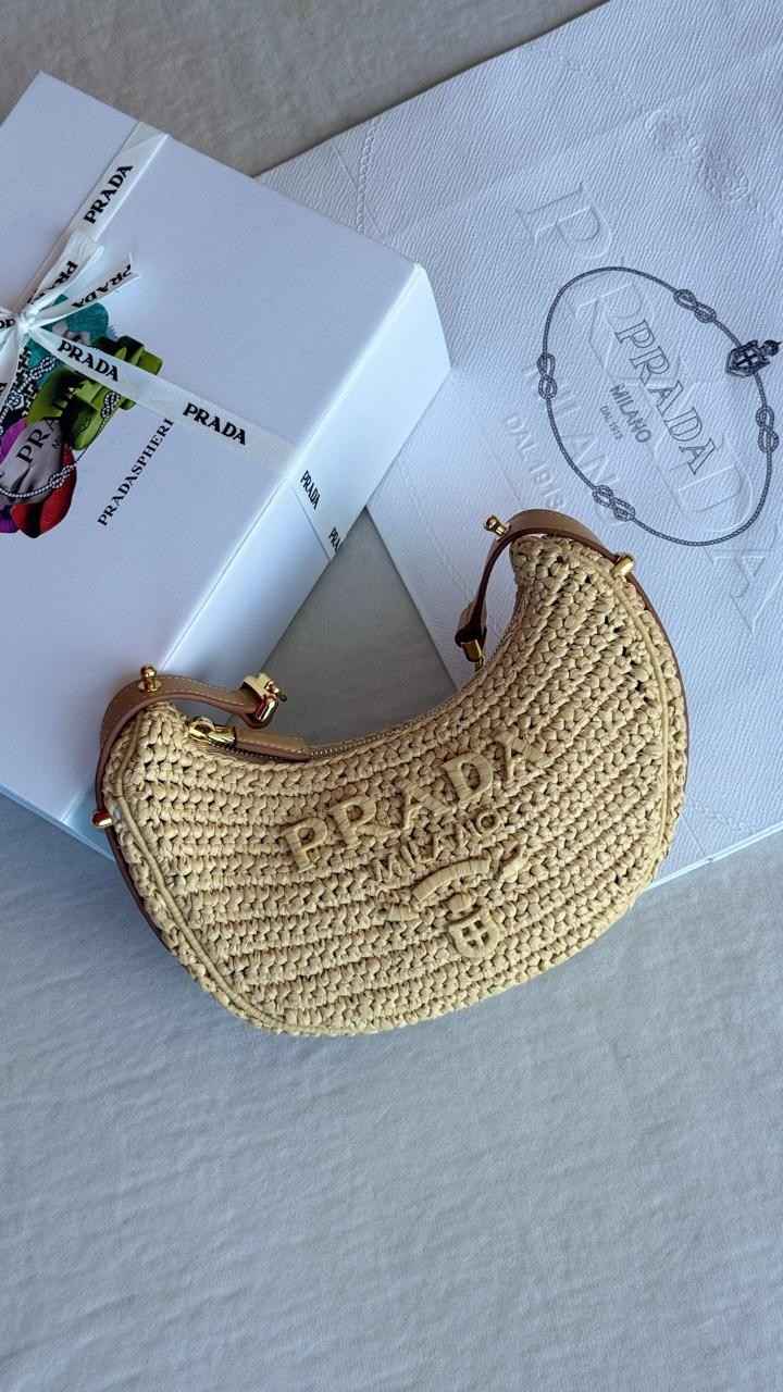 Prada Small Shoulder Bag Arque Leather Beige