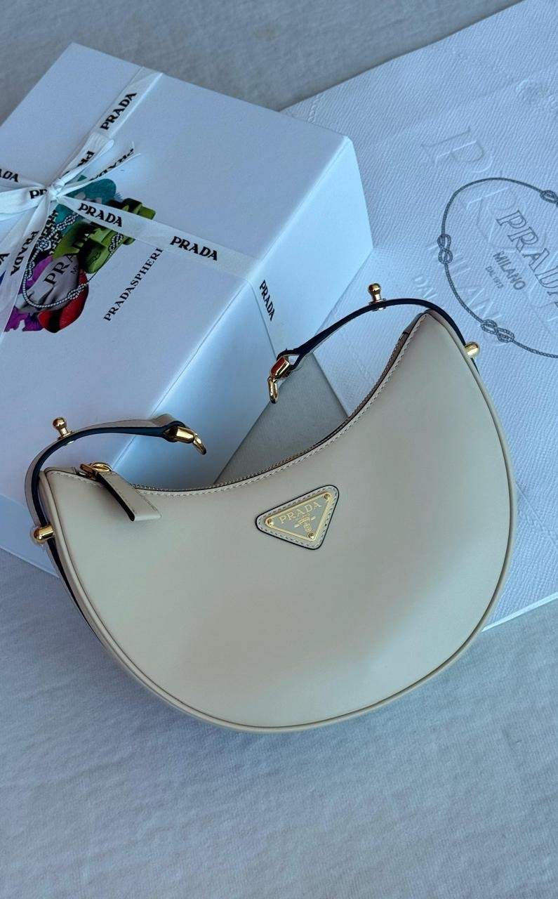 Prada Small Shoulder Bag Arque Leather White