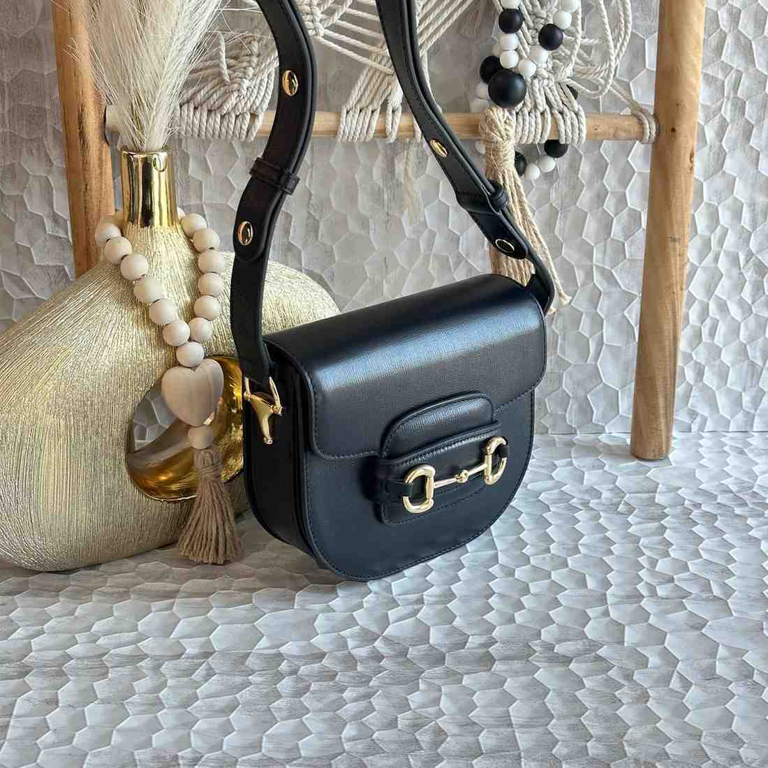 Gucci 1955 Horsebit Shoulder Bag Rounded Black