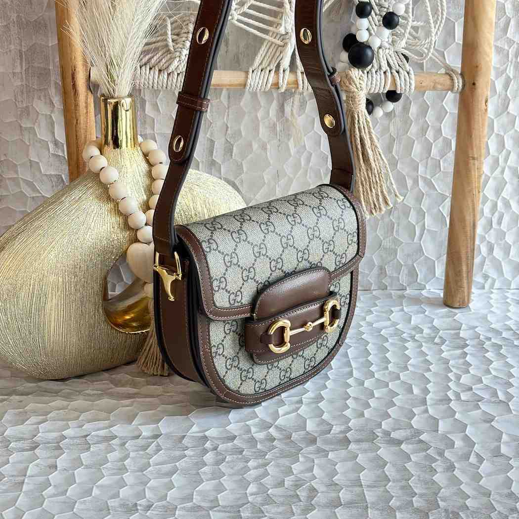 Gucci 1955 Horsebit Shoulder Bag Rounded Brown