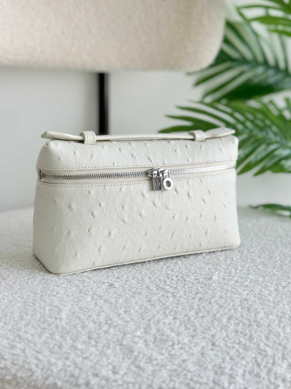 Loro Piana Ostrich Bag Extra Pocket L19 White