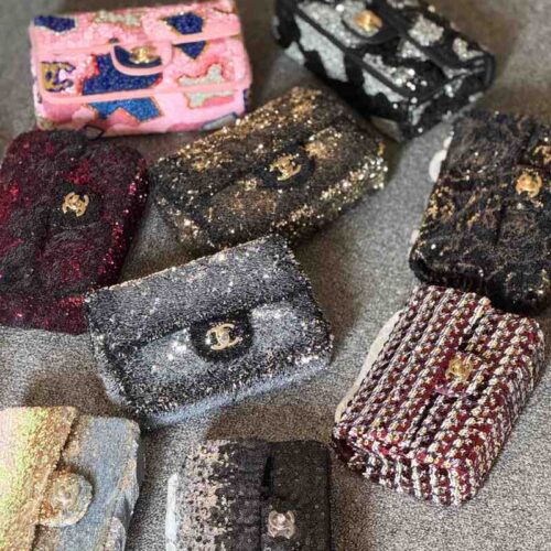 Chanel Mini Flap Bag Multicolor Sequin And Glitter
