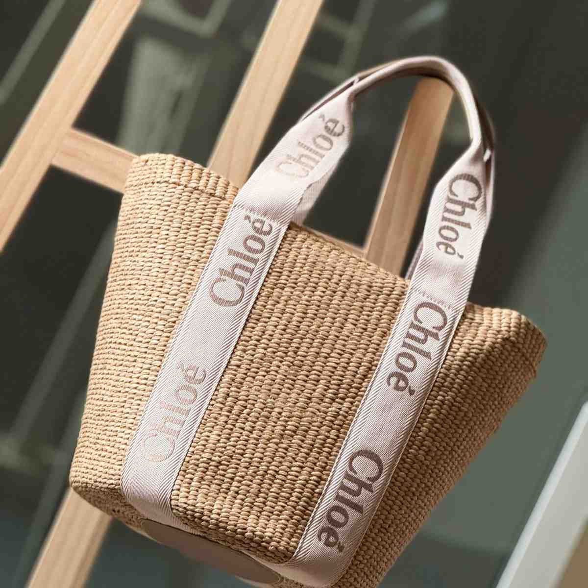 Chloe Bag Basket Woody Raffia Brown