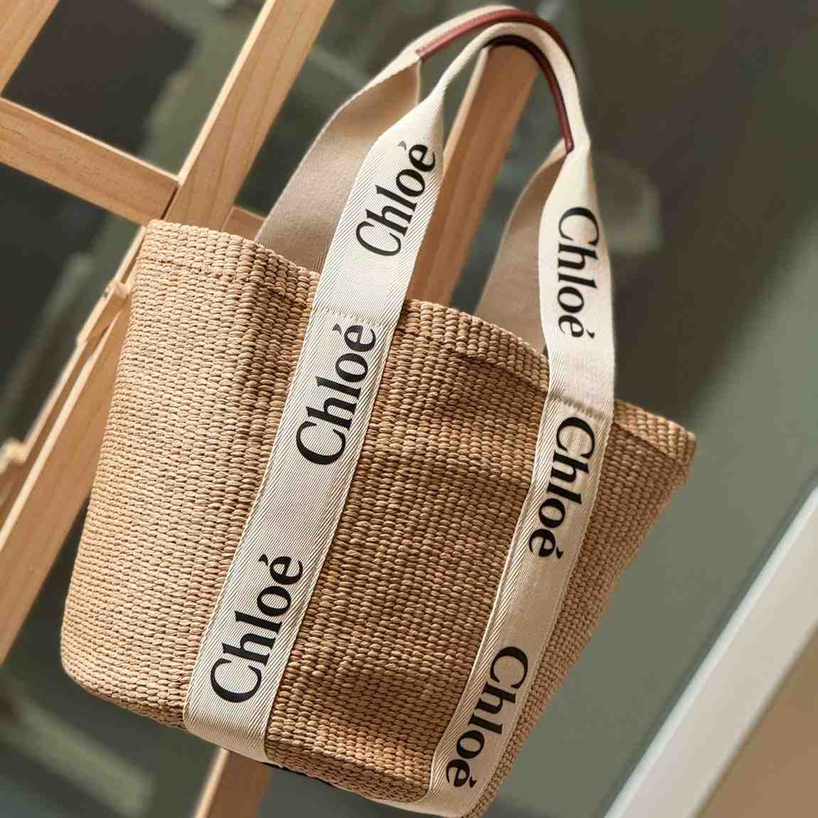 Chloe Bag Basket Woody Raffia Brown