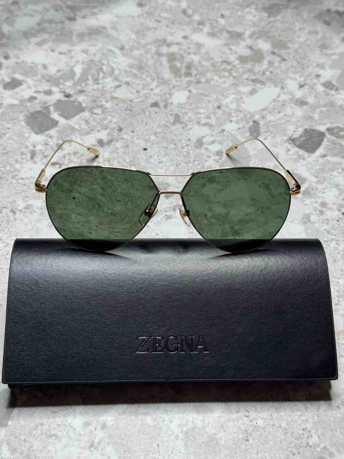 Zegna Aviator Sunglasses Double-Bridge EZ0185 Green