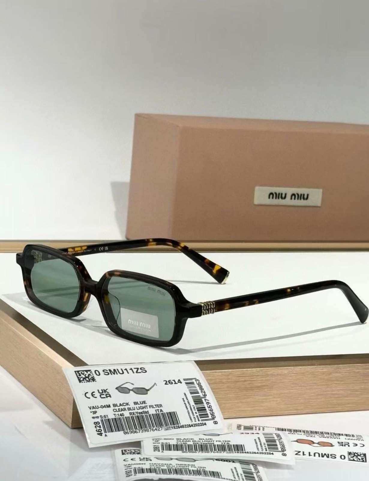 MIU MIU Sunglasses Tortoiseshell Rectangular-frame