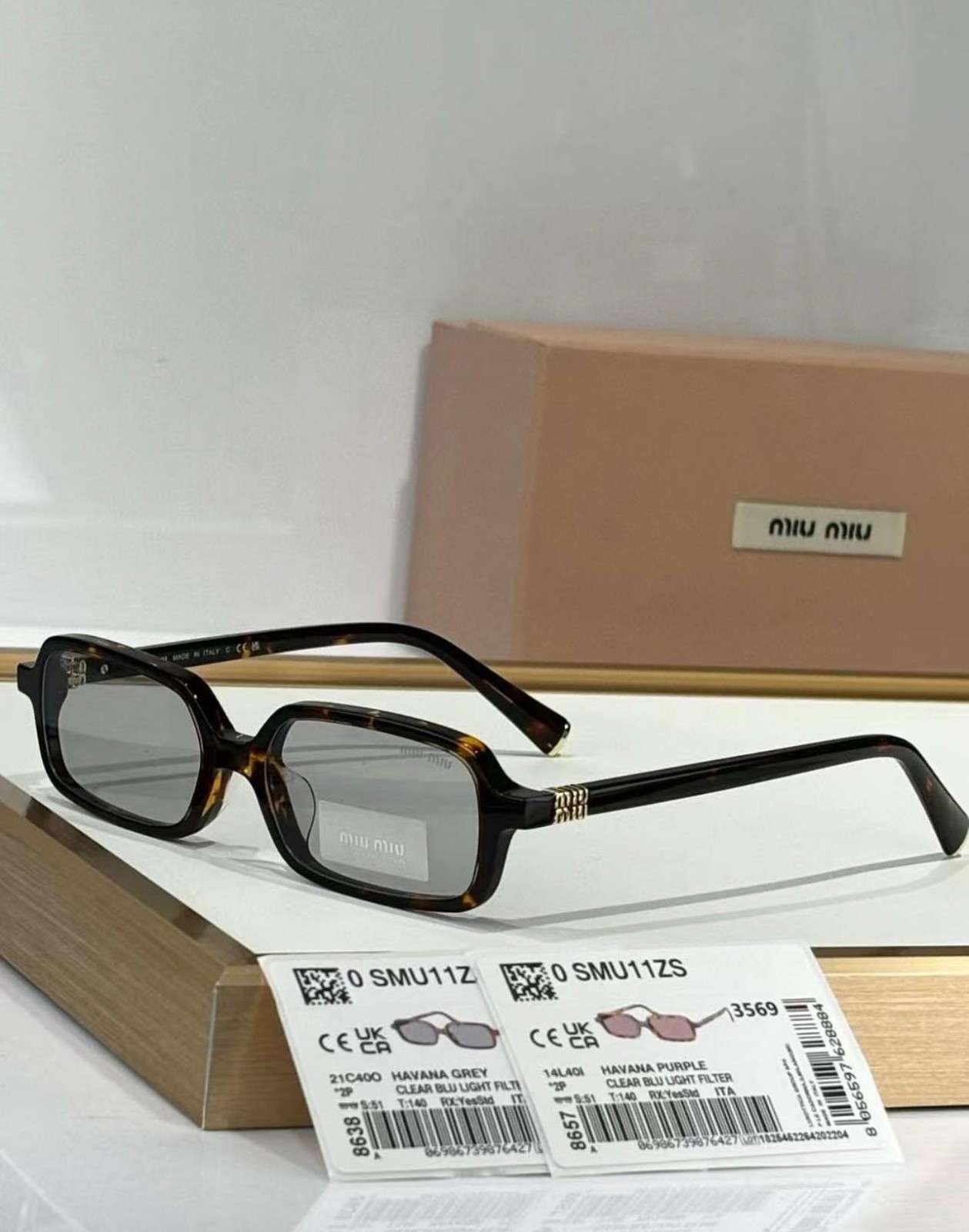 MIU MIU Sunglasses Tortoiseshell Rectangular-frame