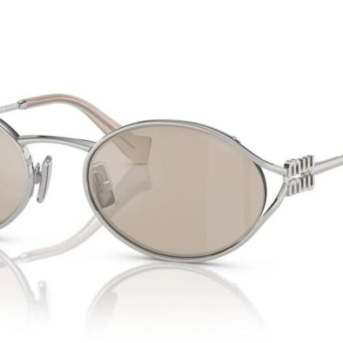 Miu Miu Logo Sunglasses Metal Oval-frame