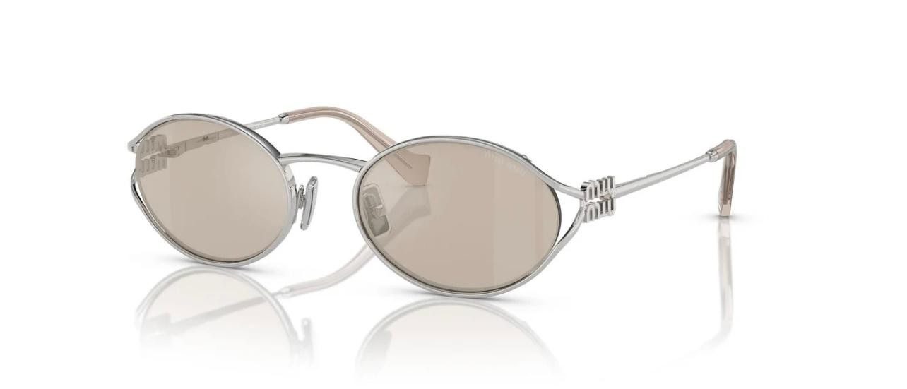 Miu Miu Logo Sunglasses Metal Oval-frame