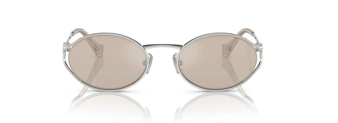 Miu Miu Logo Sunglasses Metal Oval-frame